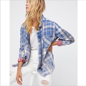 Free People Deconstructed Flannel Jacket